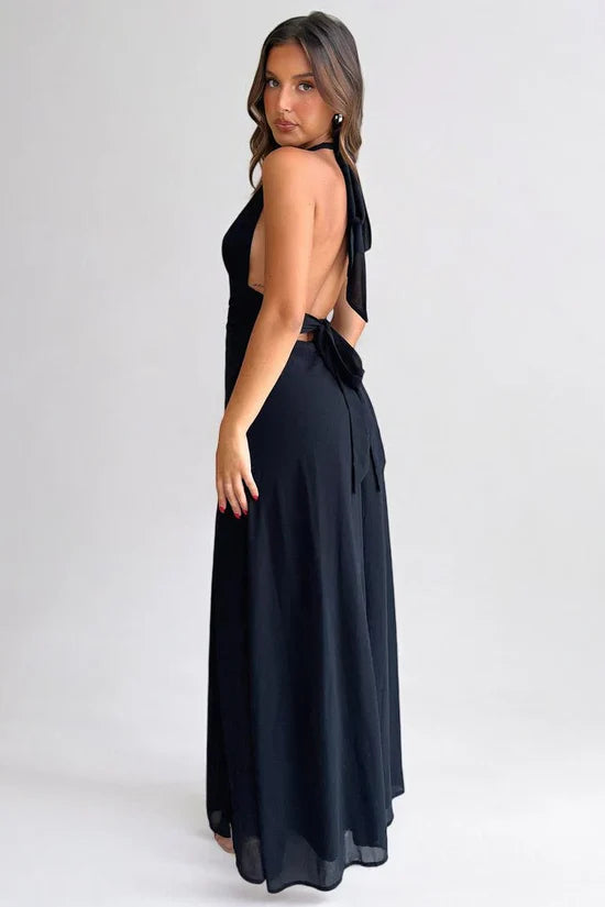 Zafira™| Halter neck slit dress