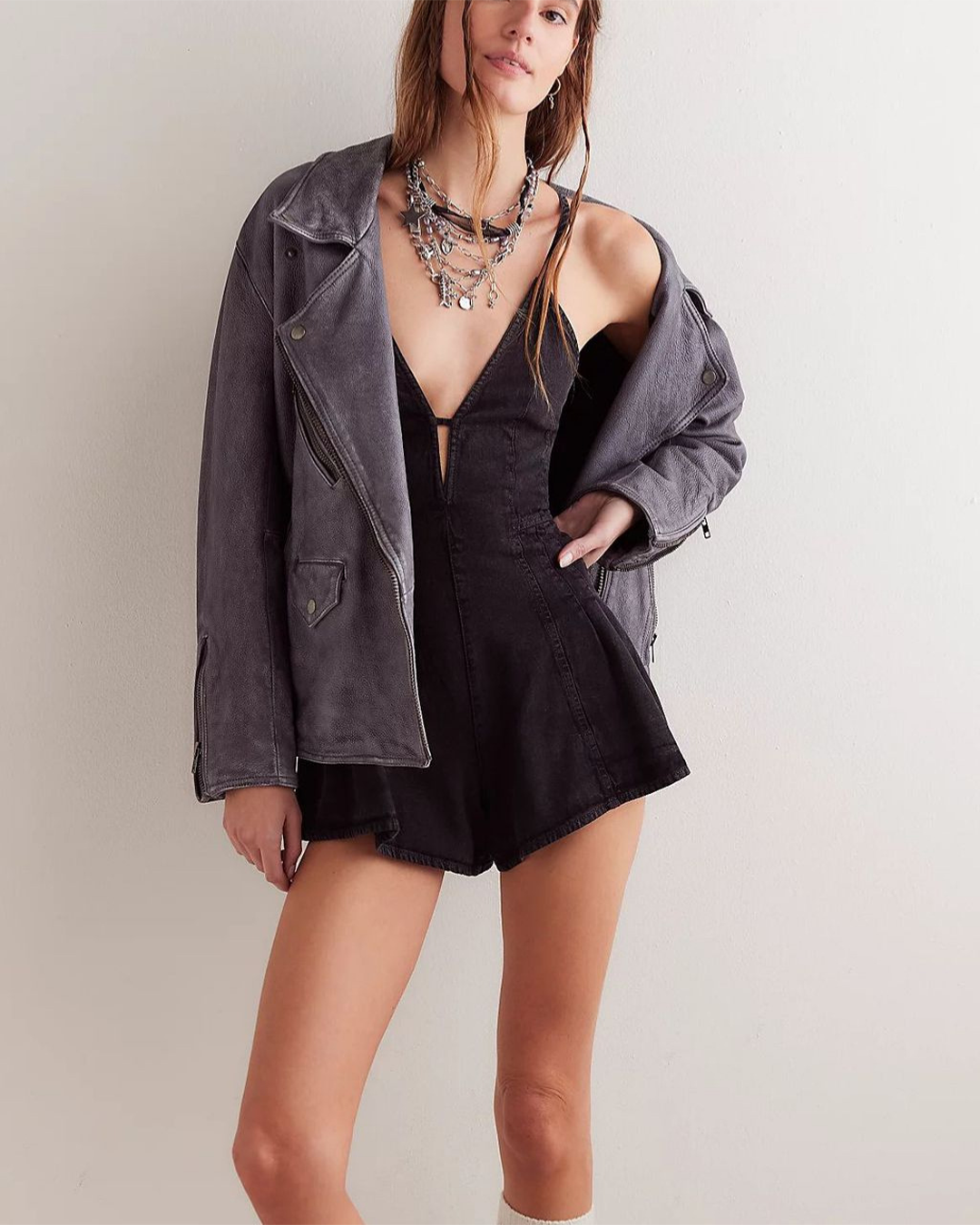 Denim Loose Romper