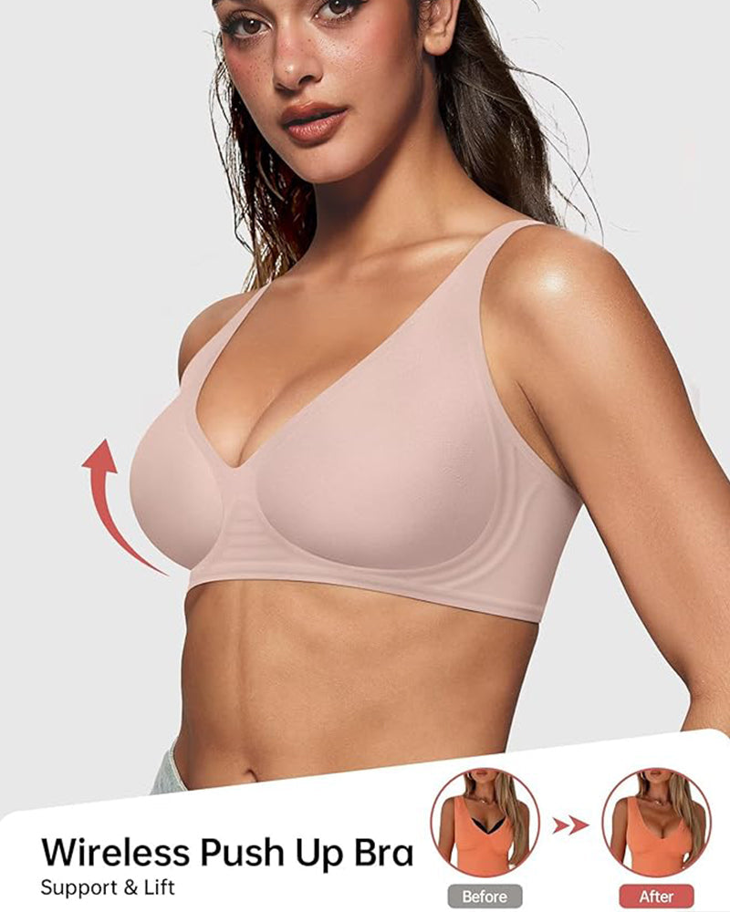 Deep-V Invisible Push-up Wireless Bra