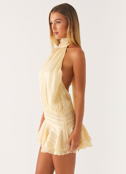 SoleaGlow™ Halter Dress