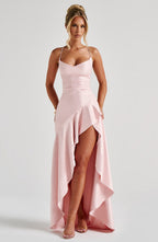 LunaFlair™ – Backless Ruffle  Dress