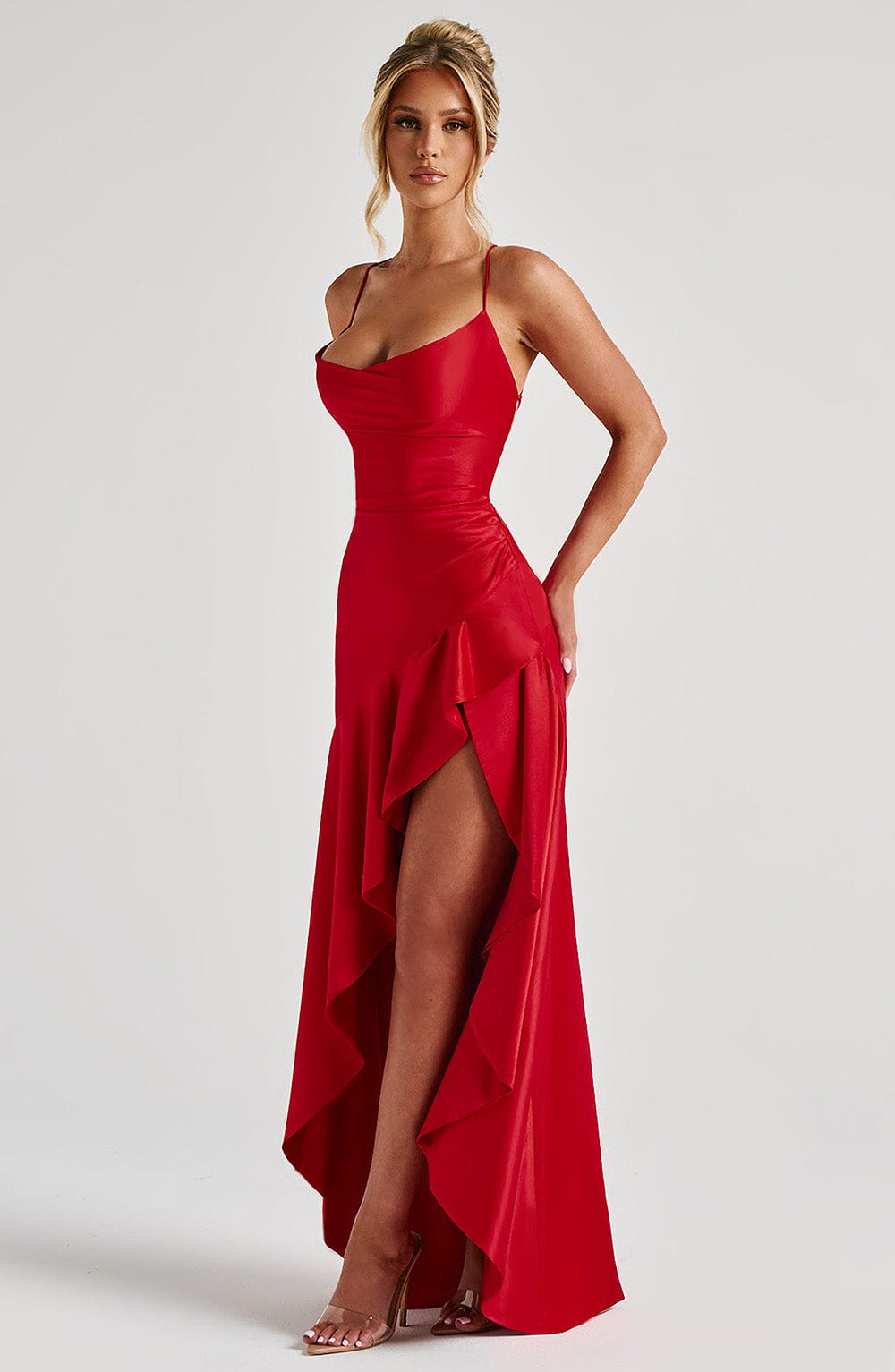 LunaFlair™ – Backless Ruffle  Dress